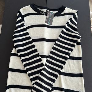 Staccato black and white striped lightweight sweater. Size small NWT